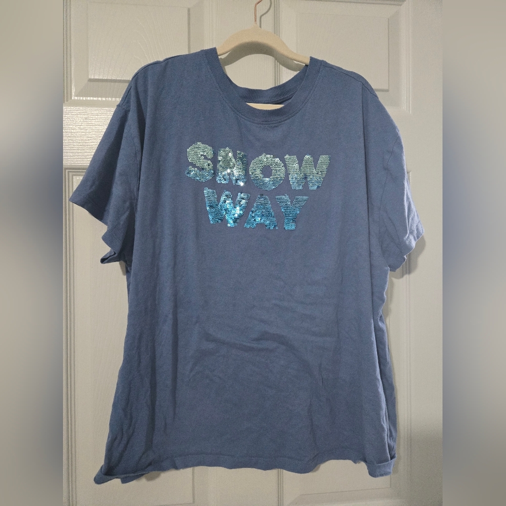 TORRID Blue Shirt with Sequin Design